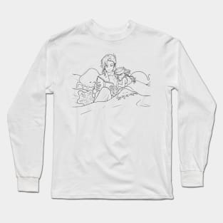 Baby Furina and Young Neuvillette Lineart | Genshin Long Sleeve T-Shirt